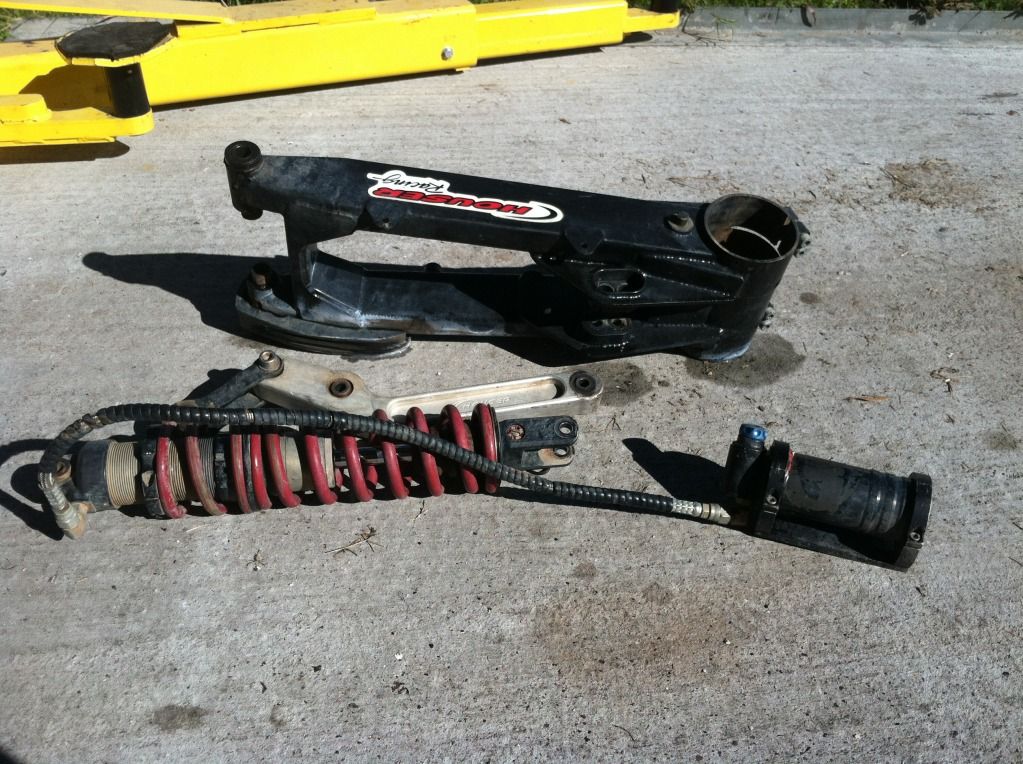 Houser swing arm and fox podium shock Honda TRX Forums Honda TRX