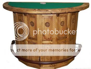 Rustic Half Poker Table Bar  