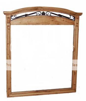 Landscape mirror frame with iron accents. MIRROR IS INCLUDED. Mirror 