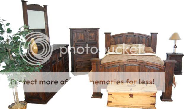 Dark Rustic Bedroom Set, Western, King, Queen, 