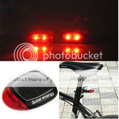 Solar Power LED Bike Bicycle Tail Rear Light Lamp 3Mode  