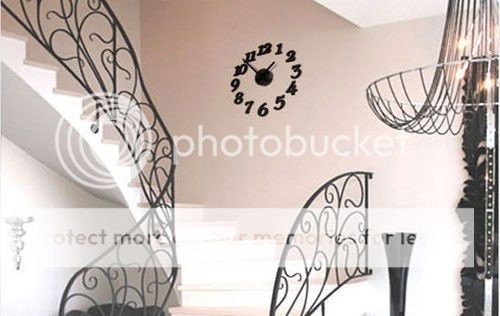 DIY Design Modern Art Digital Number Wall Clock Home Interior Decor Adhesive